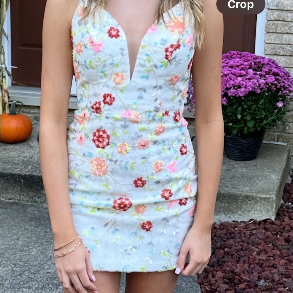 Floral Embroidered White Dress